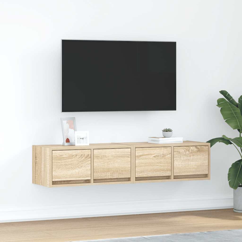 tv-borde 2 stk. 60x31x25,5 cm konstrueret træ sonoma-eg