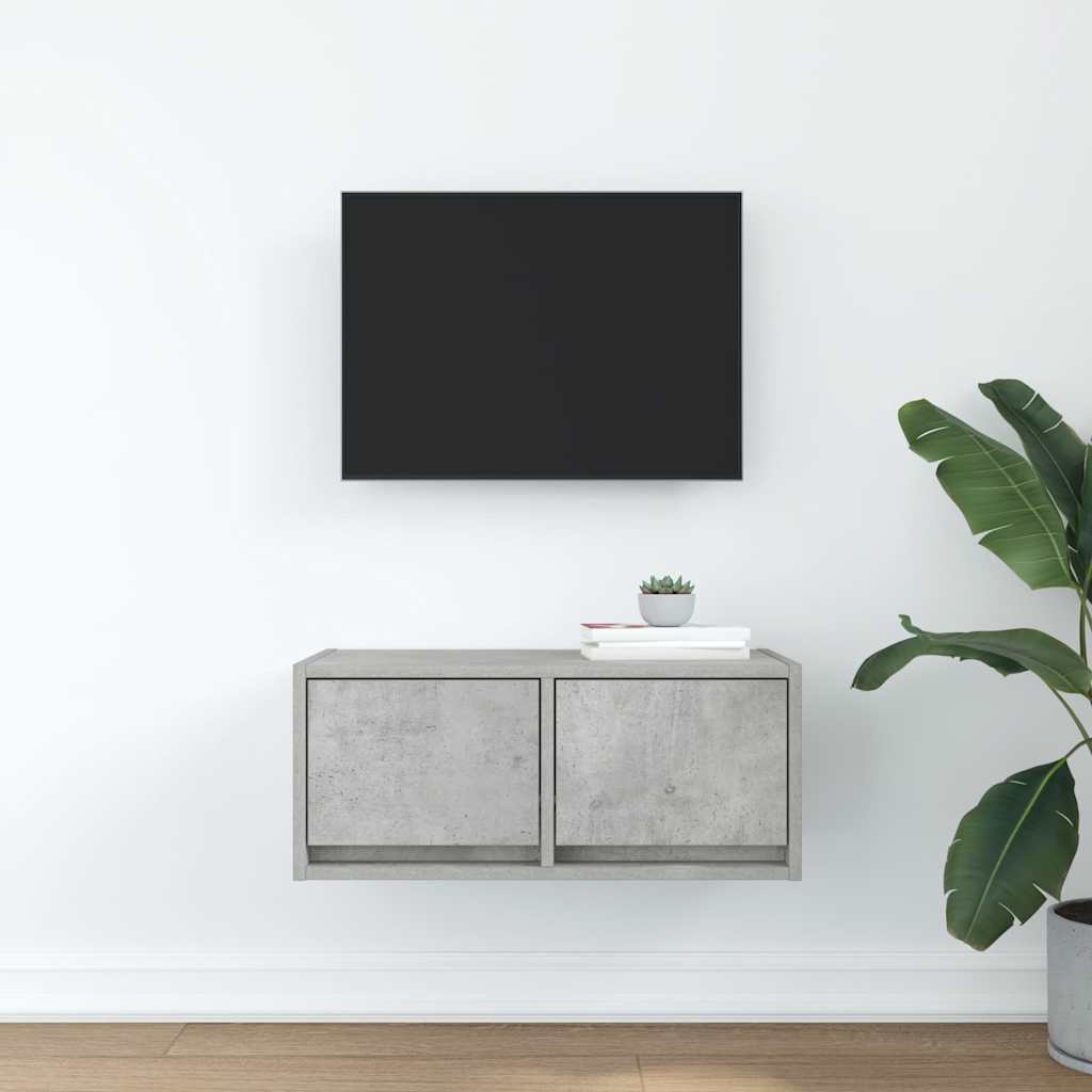 tv-bord 60x31x25,5 cm konstrueret træ betongrå