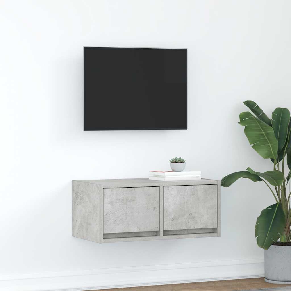 tv-bord 60x31x25,5 cm konstrueret træ betongrå