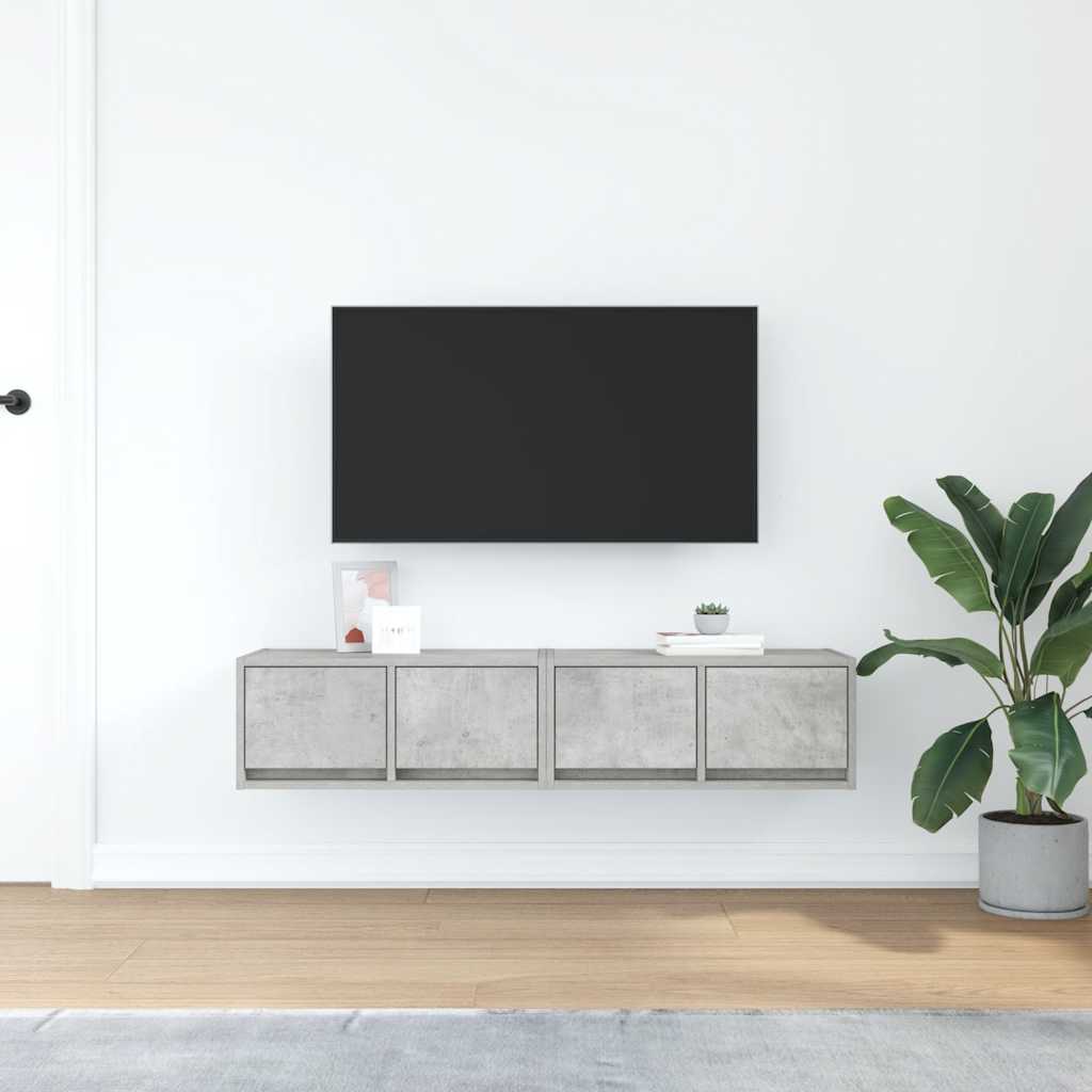 tv-borde 2 stk. 60x31x25,5 cm konstrueret træ betongrå