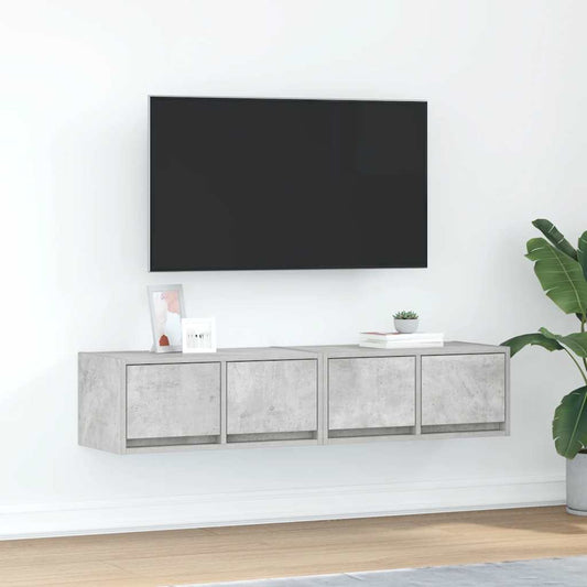 tv-borde 2 stk. 60x31x25,5 cm konstrueret træ betongrå