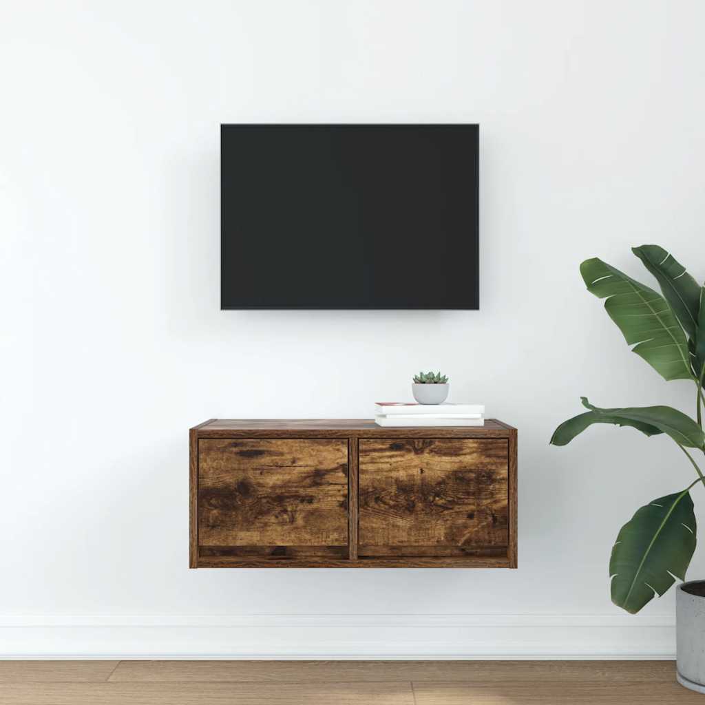 tv-bord 60x31x25,5 cm konstrueret træ røget egetræsfarve