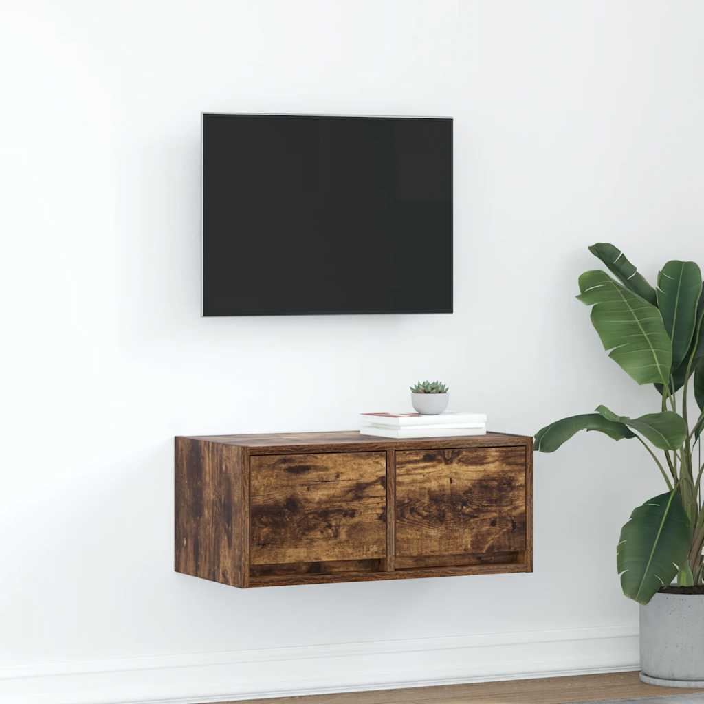 tv-bord 60x31x25,5 cm konstrueret træ røget egetræsfarve