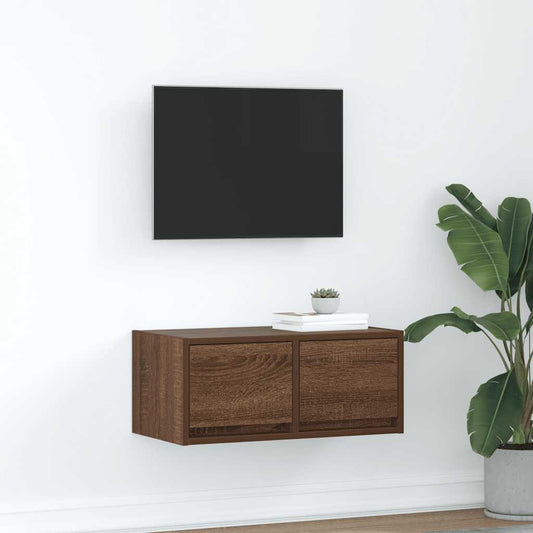 tv-bord 60x31x25,5 cm konstrueret træ brun egetræsfarve