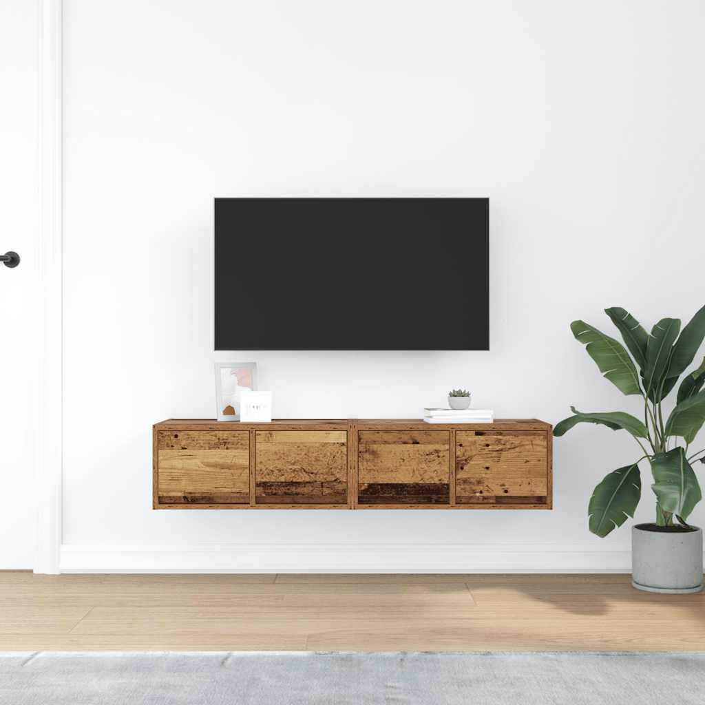 tv-borde 2 stk. 60x31x25,5 cm konstrueret træ gammelt trælook