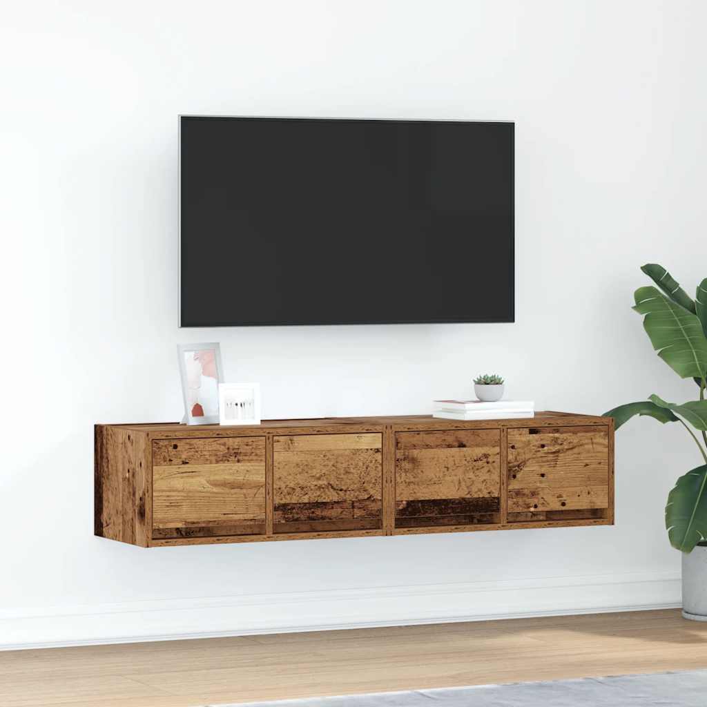 tv-borde 2 stk. 60x31x25,5 cm konstrueret træ gammelt trælook