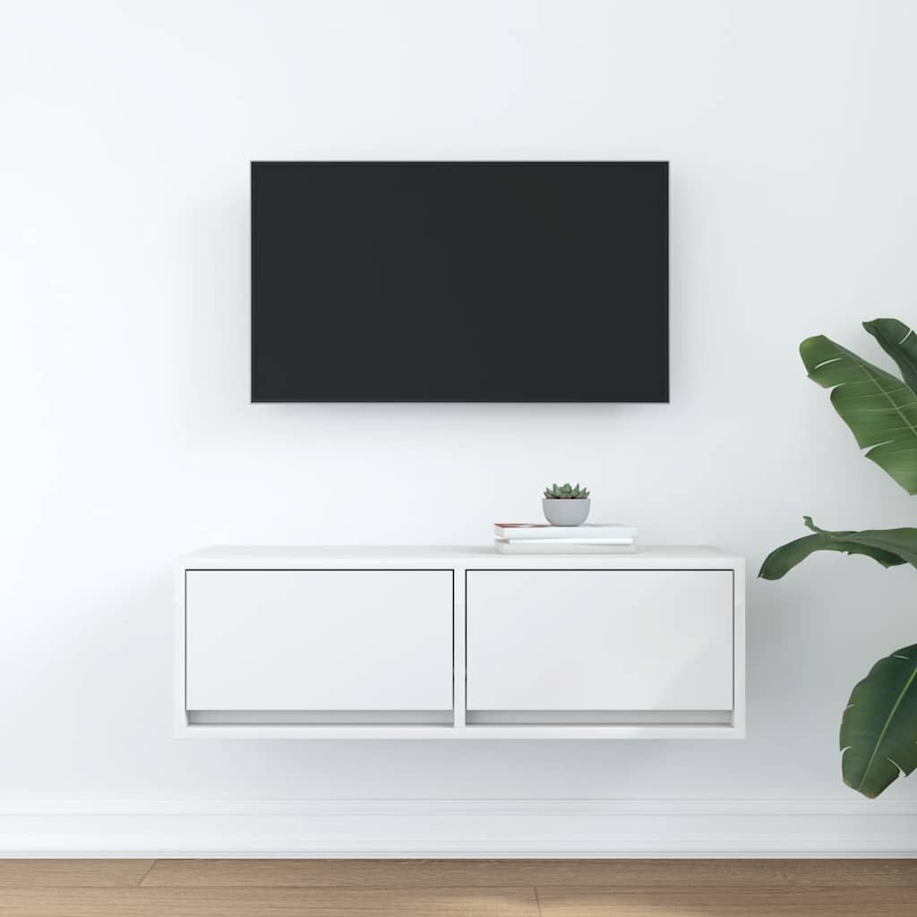 tv-bord 80x31x25,5 cm konstrueret træ hvid