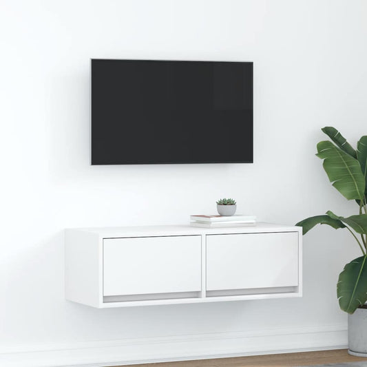 tv-bord 80x31x25,5 cm konstrueret træ hvid