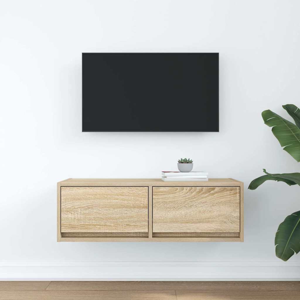 tv-bord 80x31x25,5 cm konstrueret træ sonoma-eg