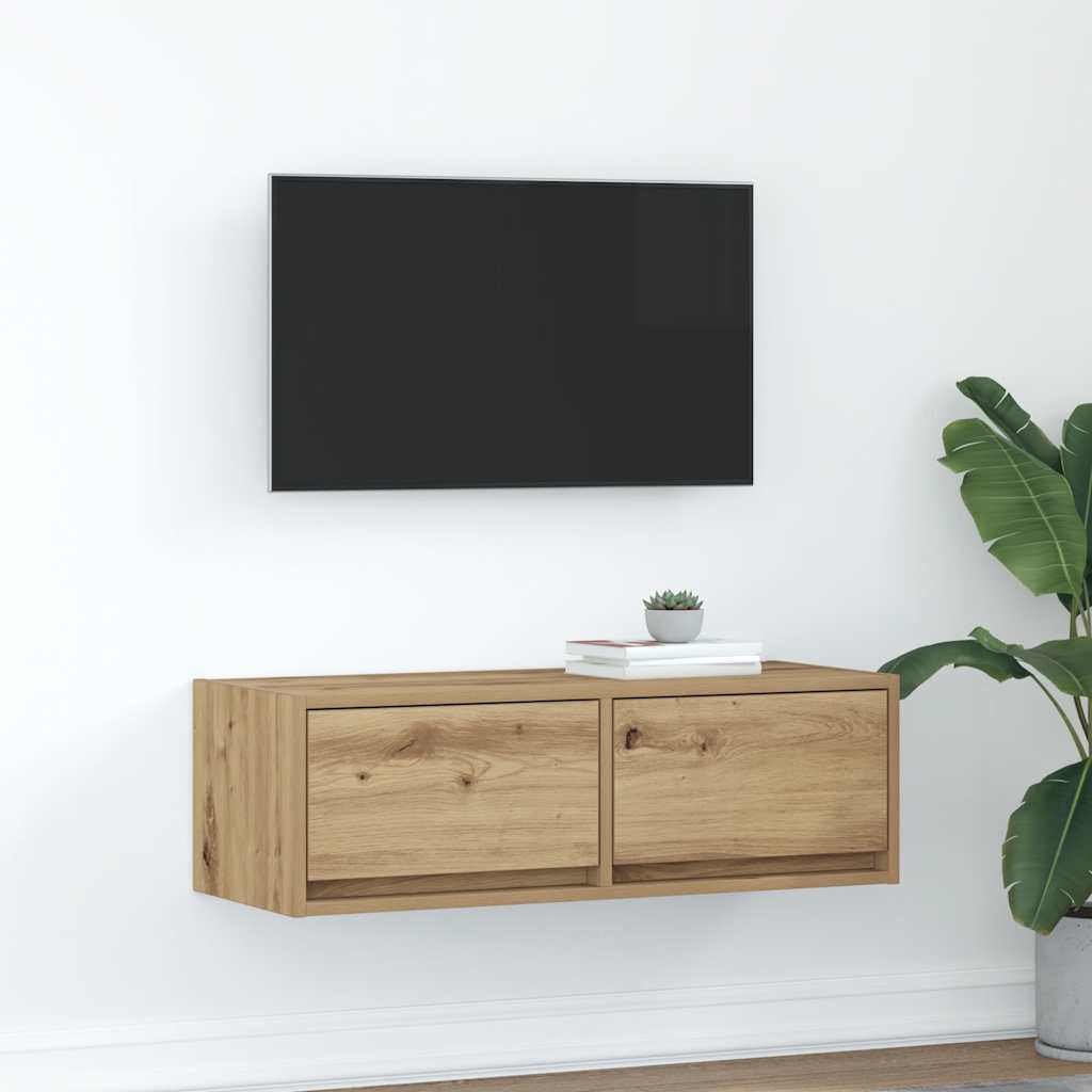 tv-bord 80x31x25,5 cm konstrueret træ kunsteg