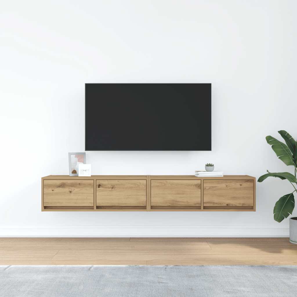 tv-borde 2 stk. 80x31x25,5 cm konstrueret træ kunsteg