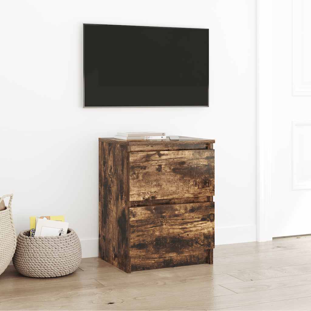 tv-bord 40x35x54 cm konstrueret træ røget egetræsfarve