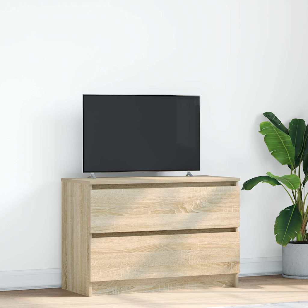 tv-bord 80x35x54 cm konstrueret træ sonoma-eg