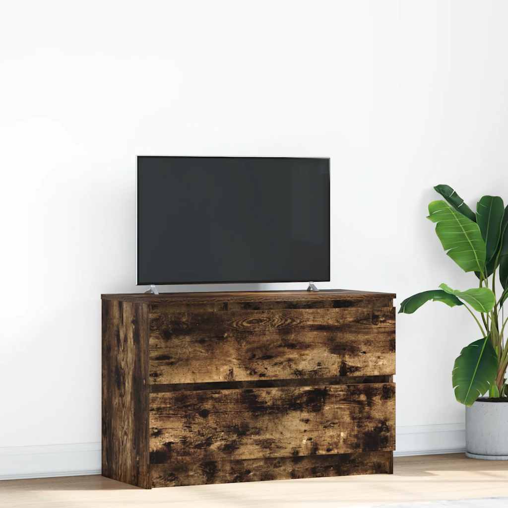 tv-bord 80x35x54 cm konstrueret træ røget egetræsfarve