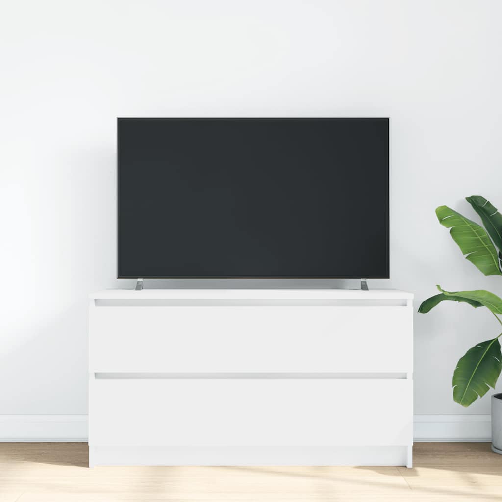 tv-bord 100x35x54 cm konstrueret træ hvid