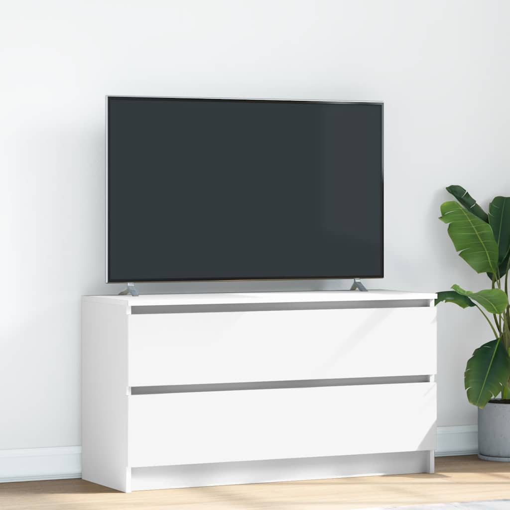 tv-bord 100x35x54 cm konstrueret træ hvid