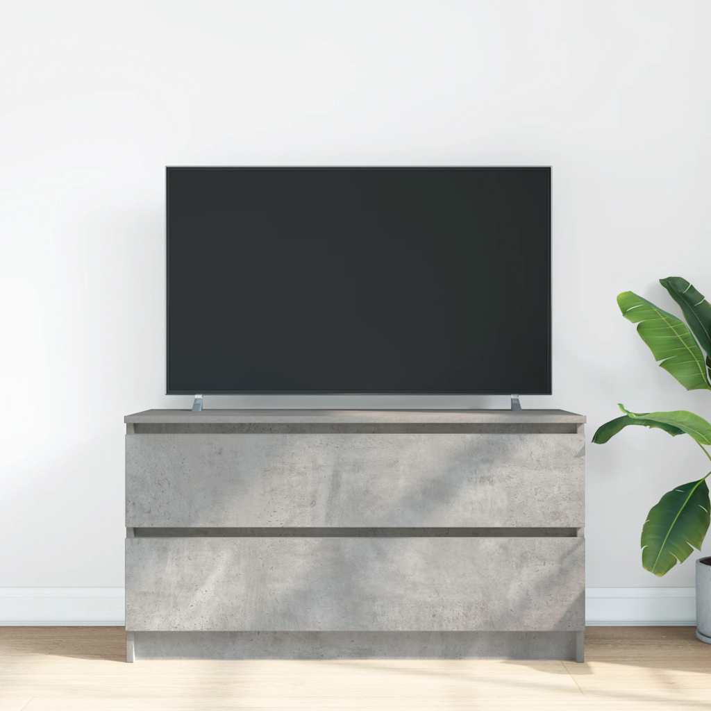 tv-bord 100x35x54 cm konstrueret træ betongrå