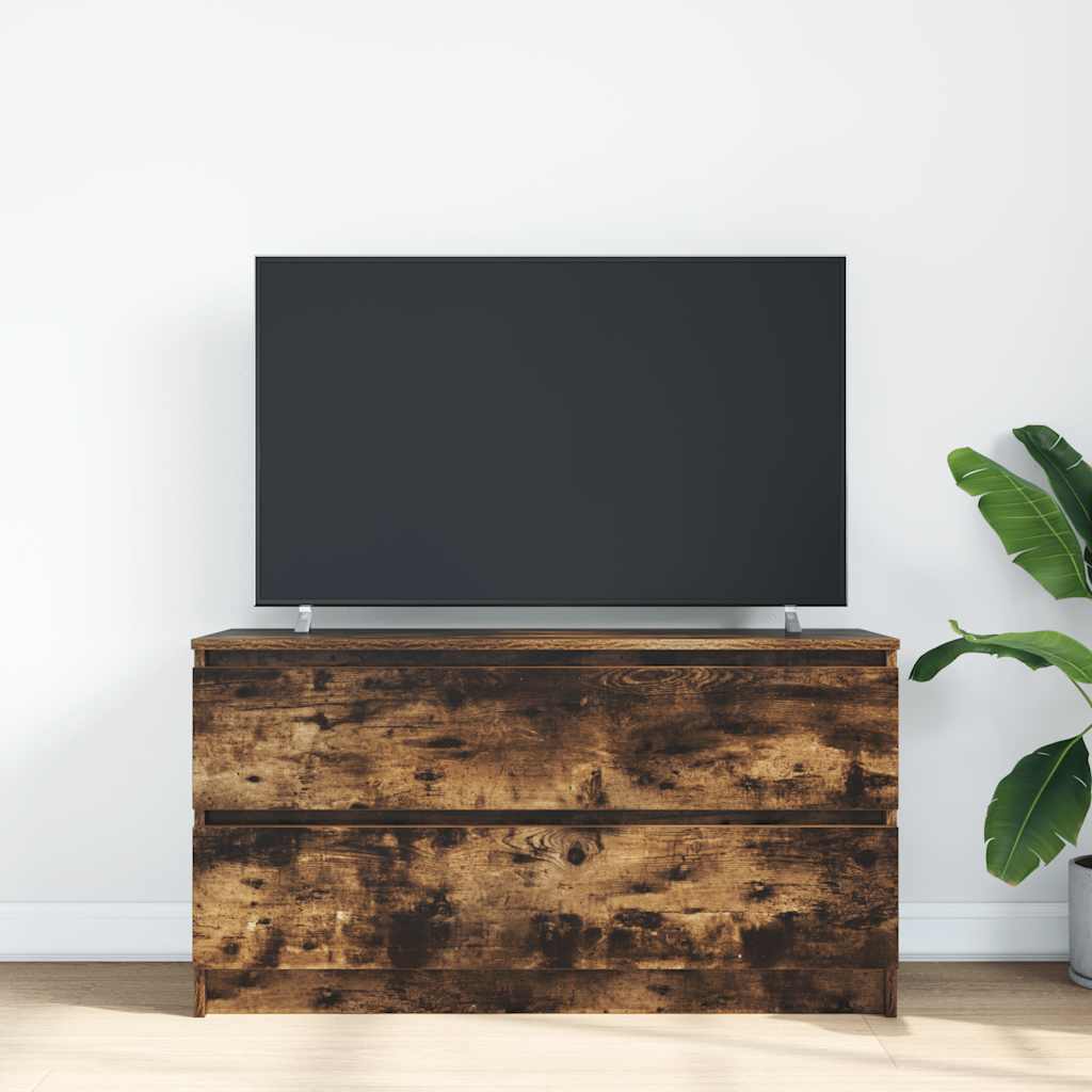 tv-bord 100x35x54 cm konstrueret træ røget egetræsfarve