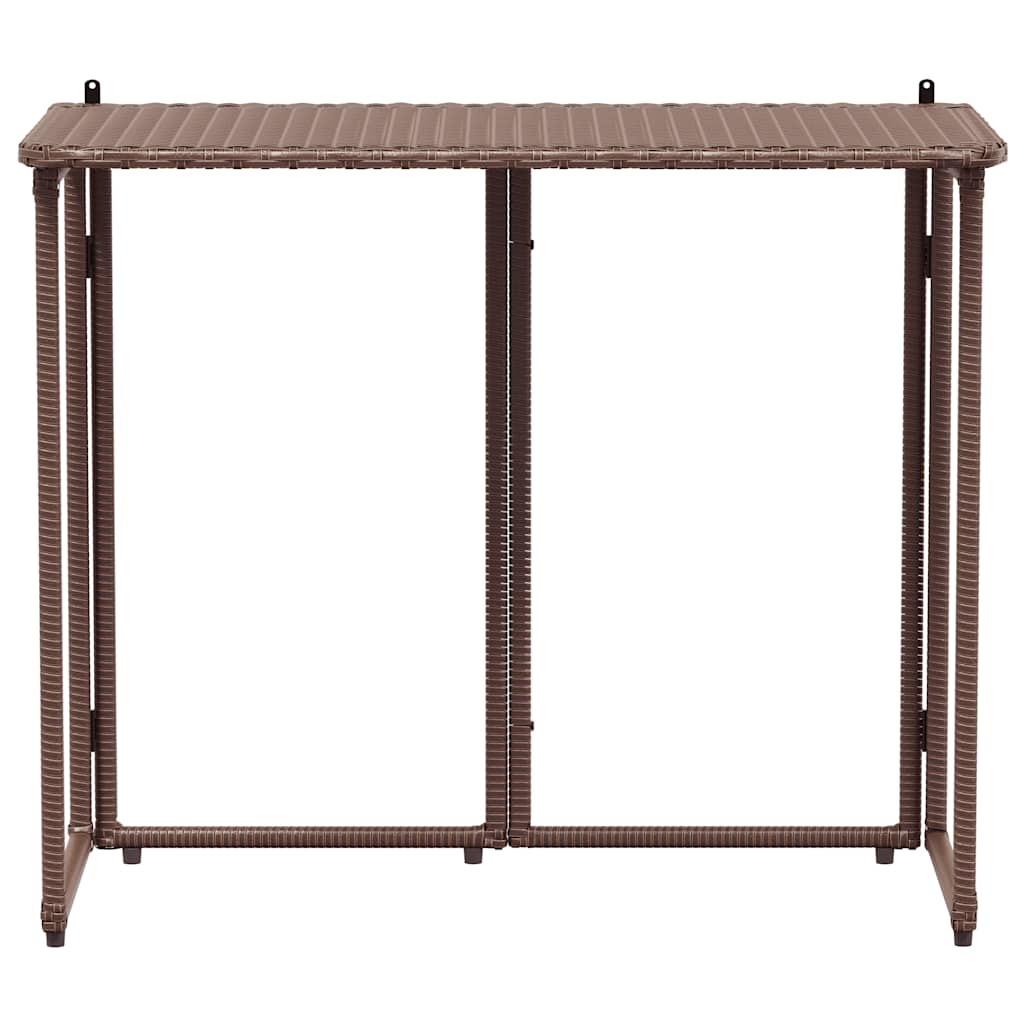 foldbart havebord 90x51x75 cm polyrattan brun