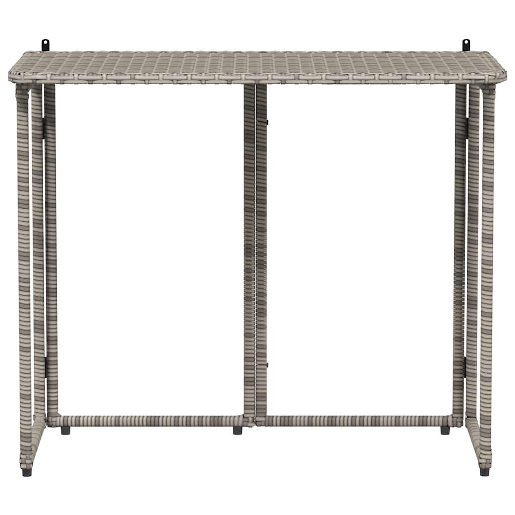 foldbart havebord 90x51x75 cm polyrattan grå