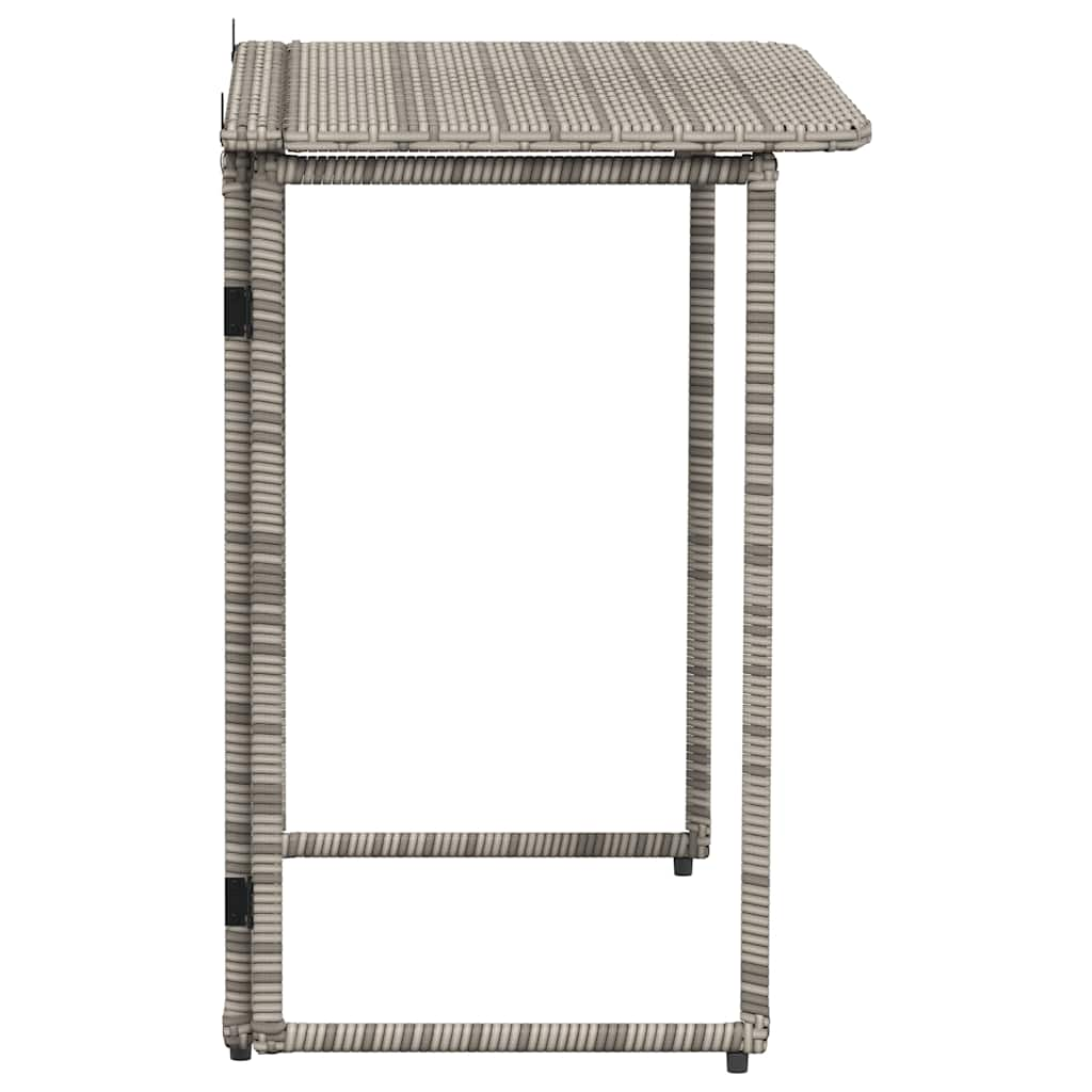 foldbart havebord 90x51x75 cm polyrattan grå