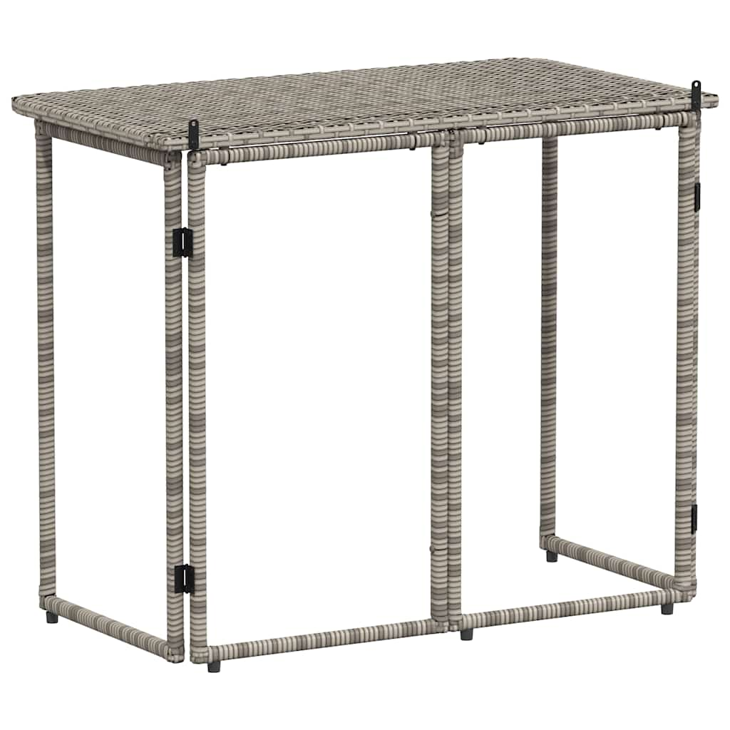 foldbart havebord 90x51x75 cm polyrattan grå