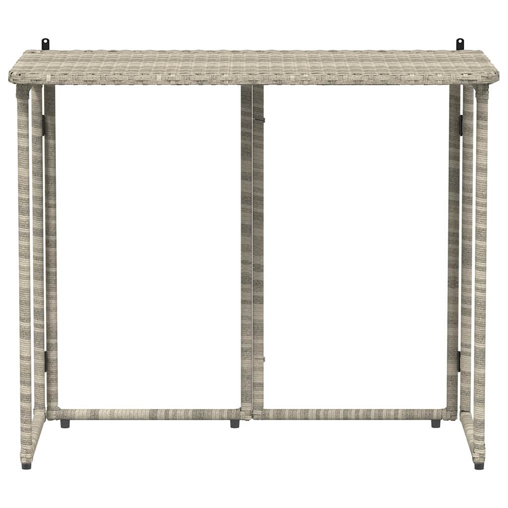 foldbart havebord 90x51x75 cm polyrattan lysegrå