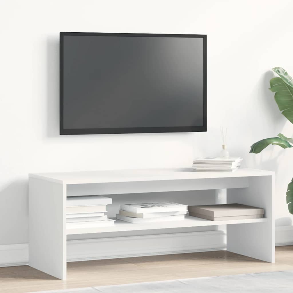 tv-bord 100x40x40 cm konstrueret træ hvid