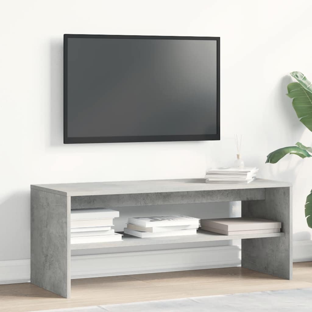 tv-bord 100x40x40 cm konstrueret træ betongrå