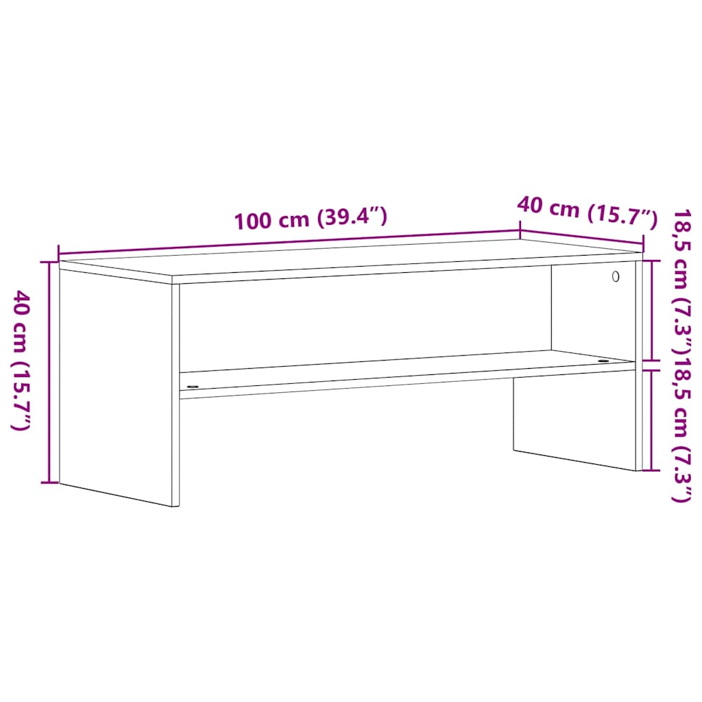 tv-bord 100x40x40 cm konstrueret træ sort egetræsfarve