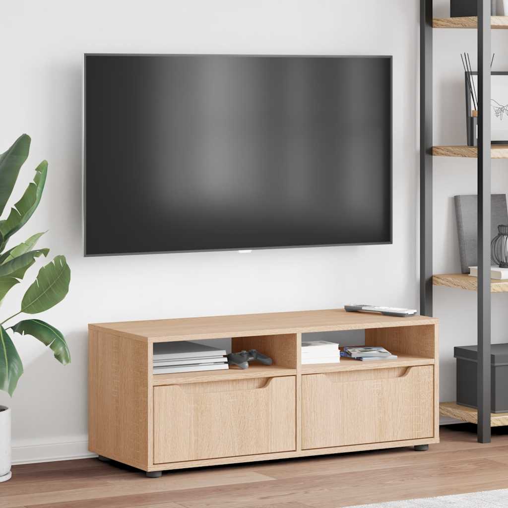 tV-bord VISNES 100x40x38 cm konstrueret træ sonoma-eg