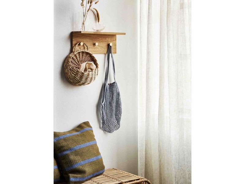 MOUD Home STRIPE pudebetræk 40x60 cm - olive/blå