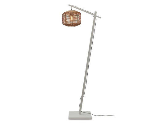 Good & Mojo Gulvlampe Tanami S bambus wh. h.150 cm/t. dia.25xh.20cm rattan. nat. Good & Mojo