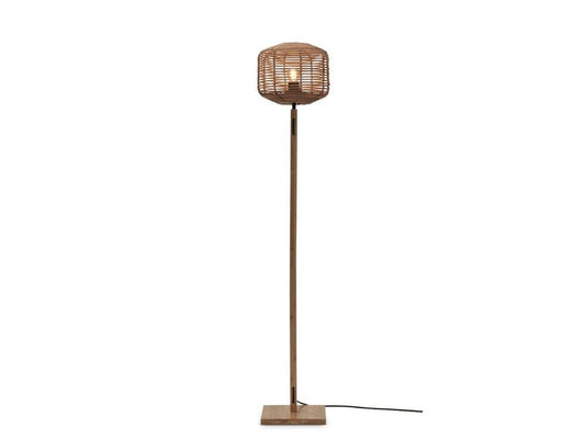 Good & Mojo Gulvlampe Tanami bambus nat. h.130 cm/t. dia.25xh.20cm rattan. nat. Good & Mojo