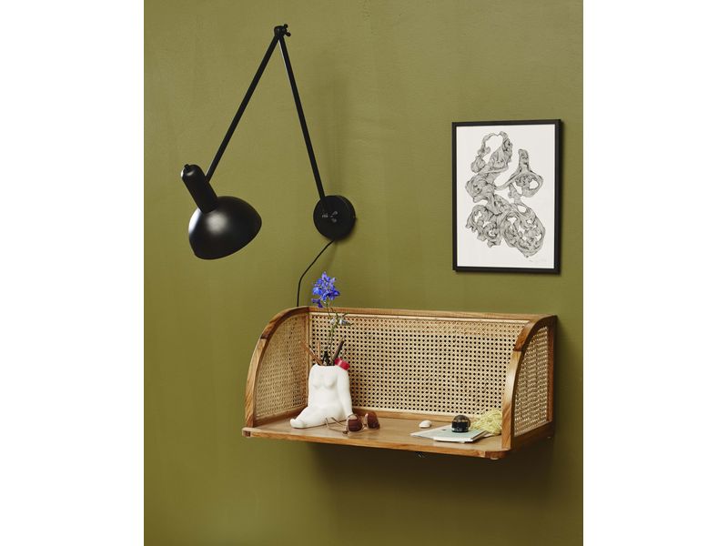 Nordal A/S MERGE wall table w/rattan - natural