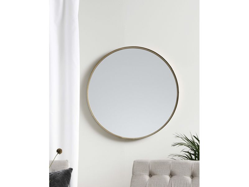 Nordal A/S CURLEW round mirror, iron - brass