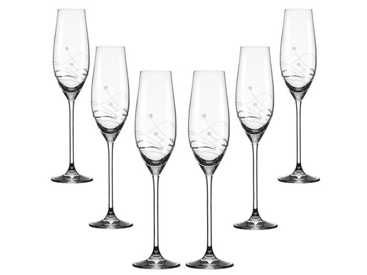 MATRIVO Clio Champagneglas med Swarovski krystaller -